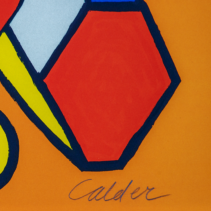 Alexander Calder, "Composition rouge, bleu, jaune", lithograph on paper, signed, numbered and framed, around 1970/1975 - Detail D2