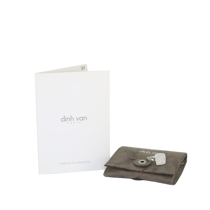 Anello Dinh Van Impressions modello grande in oro bianco e diamanti - Detail D2