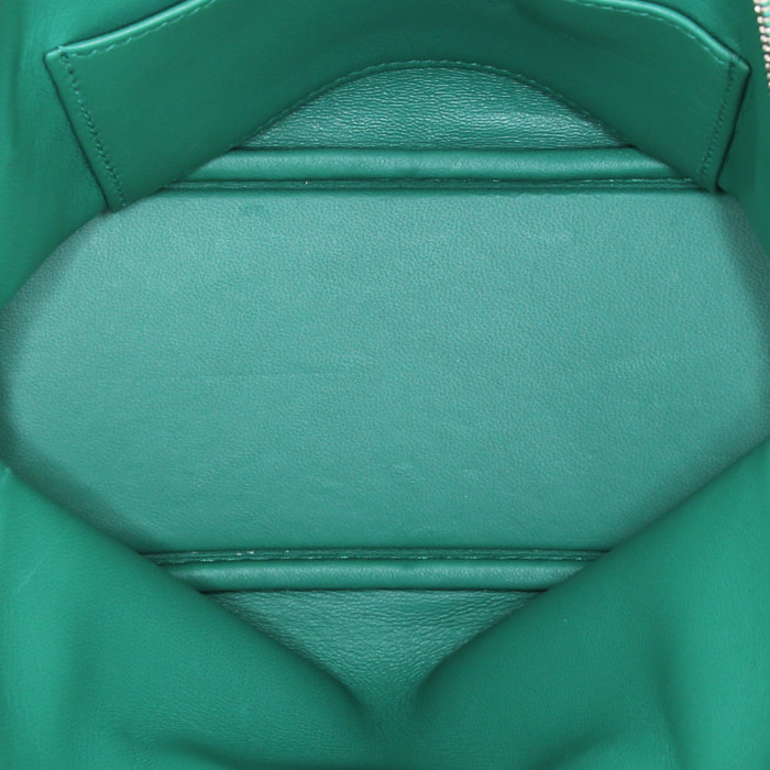 Hermes Bolide mini handbag in green Vertigo Mysore leather - Detail D4