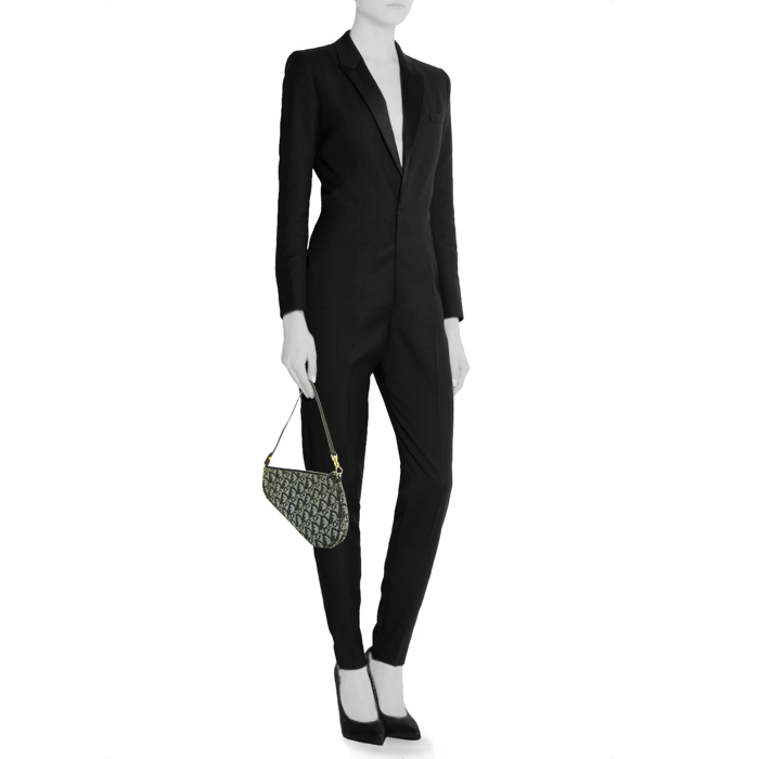 Dior Pochette Saddle pouch in monogram canvas Oblique - Detail D1