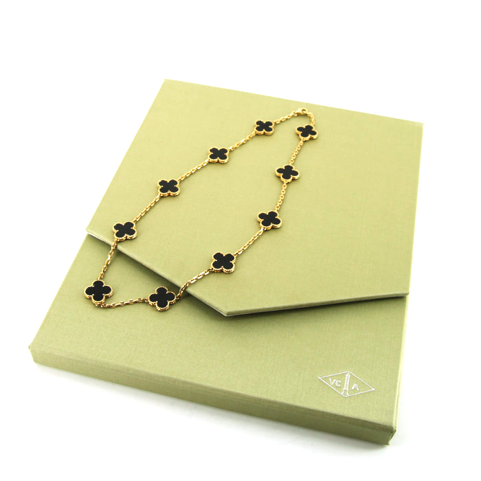 Collier Van Cleef & Arpels Alhambra Vintage en or jaune et onyx - Detail D2