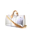 Louis Vuitton Keepall 50 cm Editions Limitées weekend bag in silver monogram Mirror canvas and natural leather - 00pp thumbnail