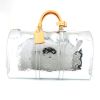 Bolso de fin de semana Louis Vuitton Keepall 50 cm Editions Limitées en lona Monogram Mirror plateada y cuero natural - 360 thumbnail