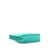 Borsa a tracolla Hermès Mini Evelyne in pelle togo blu e tela blu - Detail D4 thumbnail