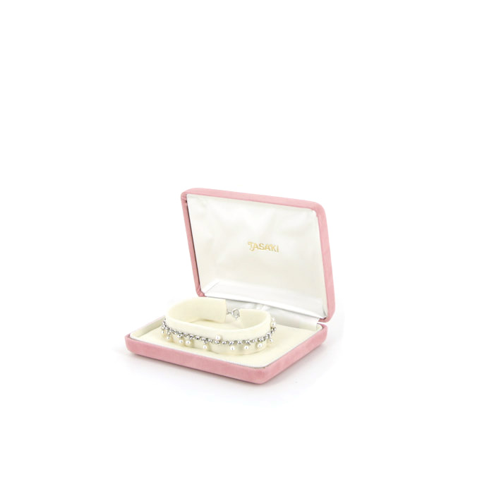 Bracciale flessibile Tasaki in argento e perle coltivate - Detail D2