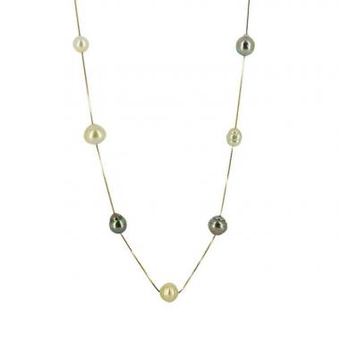 Collier Tasaki en or jaune et perles baroques