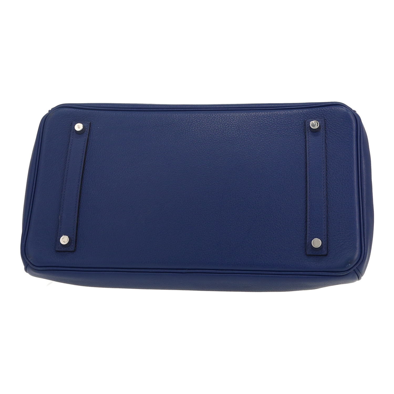 Hermès  Birkin 35 cm handbag  in blue Evergrain leather - Detail D1