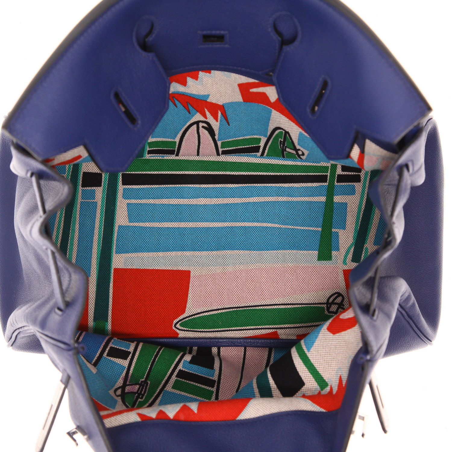 Bolso de mano Hermès  Birkin 35 cm en cuero Evergrain azul - Detail D3