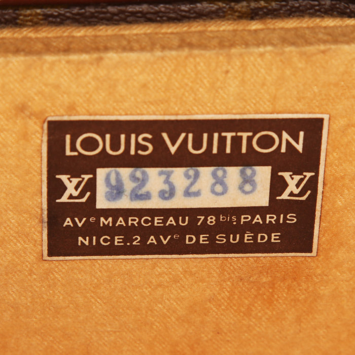 Baul Louis Vuitton en lona Monogram marrón y fibra vulcanizada - Detail D3