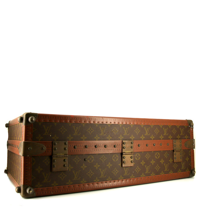 Louis Vuitton trunk in brown monogram canvas and lozine (vulcanised fibre) - Detail D4