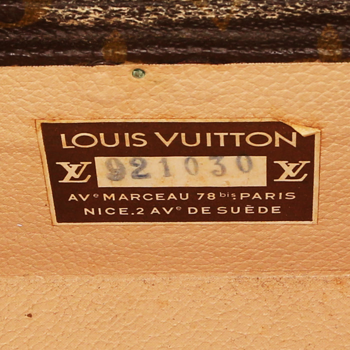 Louis Vuitton Alzer 60 suitcase in brown monogram canvas and lozine (vulcanised fibre) - Detail D3