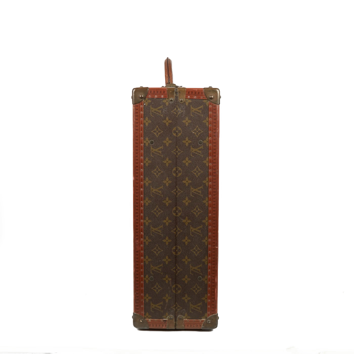 Louis Vuitton Alzer 60 suitcase in brown monogram canvas and lozine (vulcanised fibre) - Detail D4