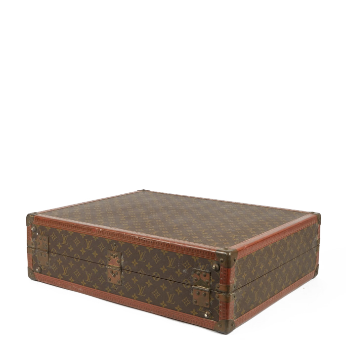 Louis Vuitton Alzer 60 suitcase in brown monogram canvas and lozine (vulcanised fibre) - Detail D5