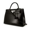 Borsa Hermes Kelly 35 cm in pelle box nera - 00pp thumbnail