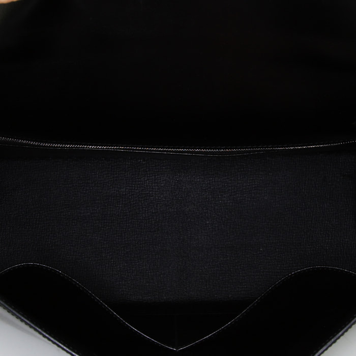 Hermes Kelly 35 cm handbag in black box leather - Detail D3