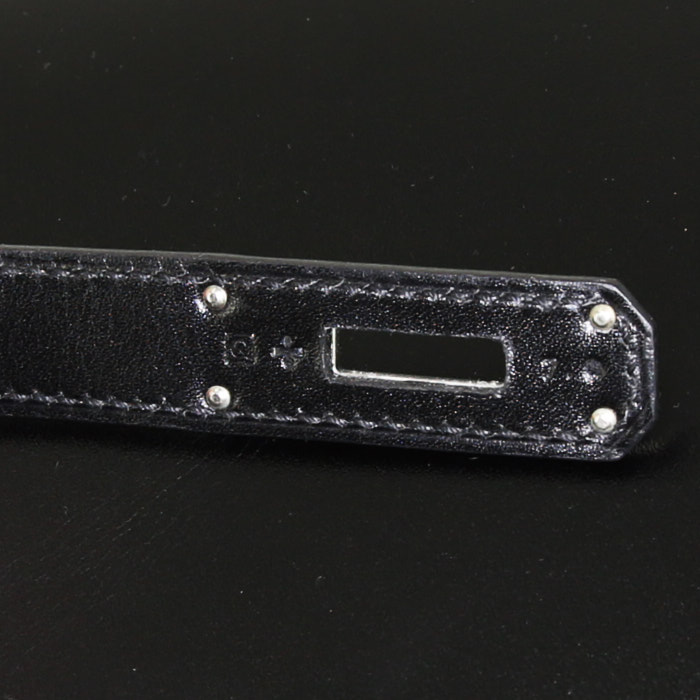 Sac à main Hermes Kelly 35 cm en cuir box noir - Detail D5