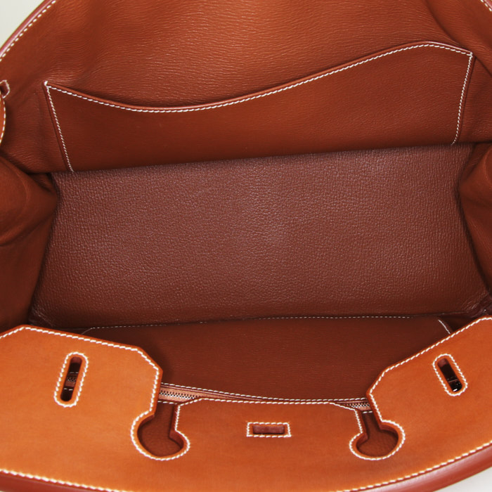 Borsa Hermes Birkin 35 cm in pelle Barenia gold - Detail D2