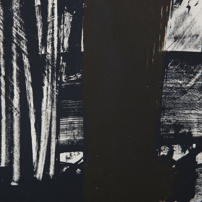 Pierre Soulages, "Lithographie 9", lithographie en couleurs sur papier vélin d'Arches, signée, numérotée et encadrée, de 1959 - Detail D1