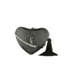Borsa a tracolla Saint Laurent Sac Coeur in pelle nera con borchie - 360 thumbnail