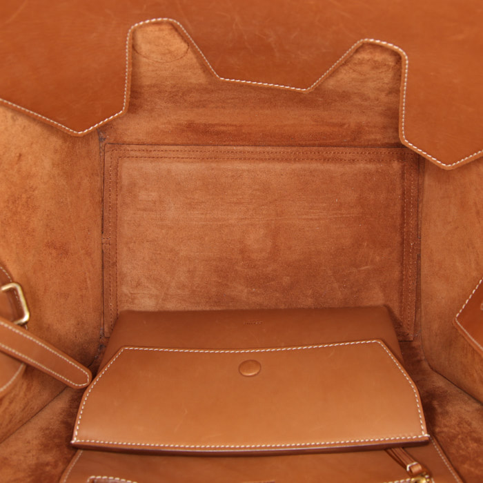 Bolso de mano Celine Tie Bag en cuero rojizo - Detail D2