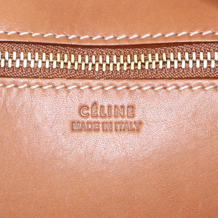 Sac à main Celine Tie Bag en cuir fauve - Detail D3