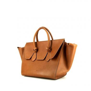 Bolso de mano Celine Tie Bag en cuero rojizo