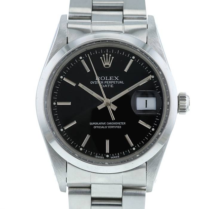 Montre Rolex Oyster Perpetual Date en acier Ref :  15000 Vers  1983