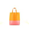 Celine Cabas shopping bag in orange and pink grained leather - 360 thumbnail