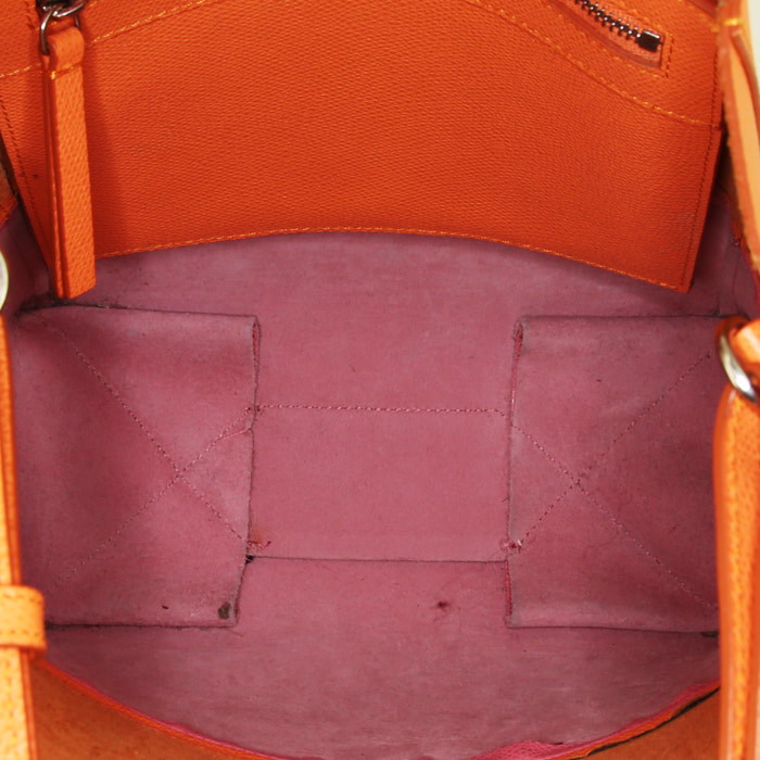 Sac cabas Celine Cabas en cuir grainé orange et rose - Detail D3