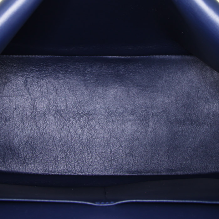 Bolso de mano Dior Be Dior modelo grande en cuero azul marino y cuero irisado azul - Detail D3