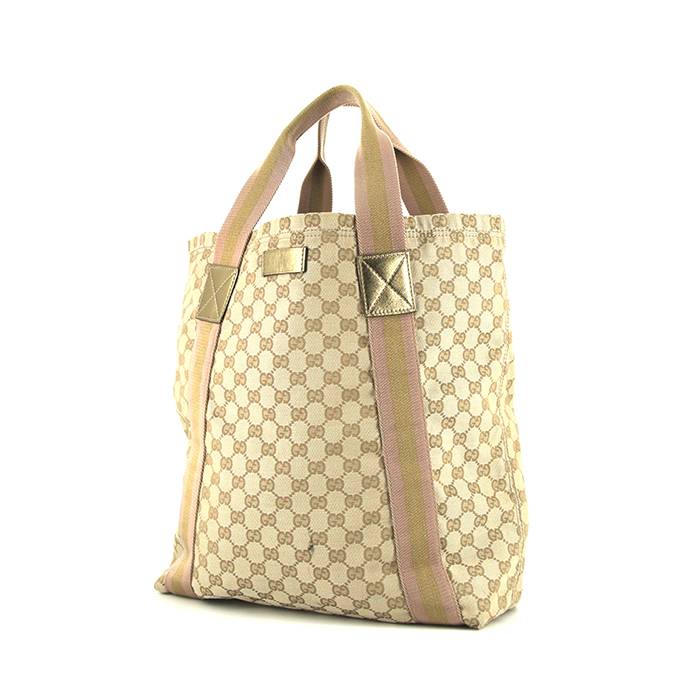 Gucci Suprême GG shopping bag in beige logo canvas - 00pp