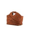 Loewe Woven shopping bag in brown grained leather - 00pp thumbnail