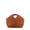Loewe Woven shopping bag in brown grained leather - 360 thumbnail