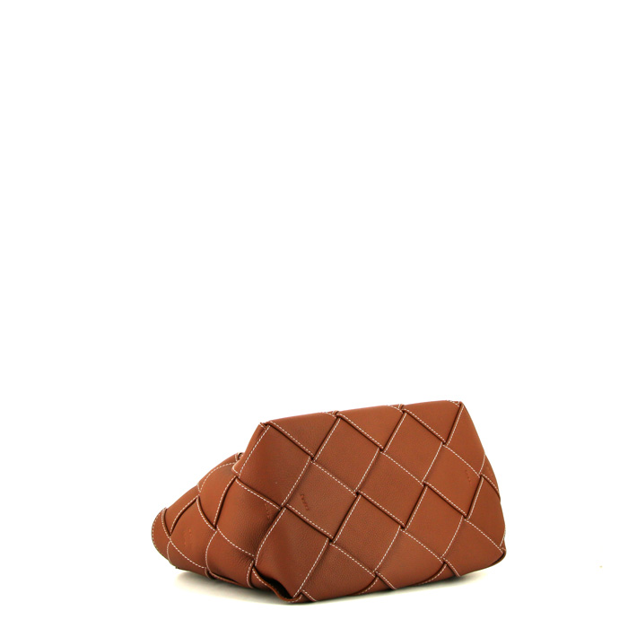 Loewe Woven shopping bag in brown grained leather - Detail D5