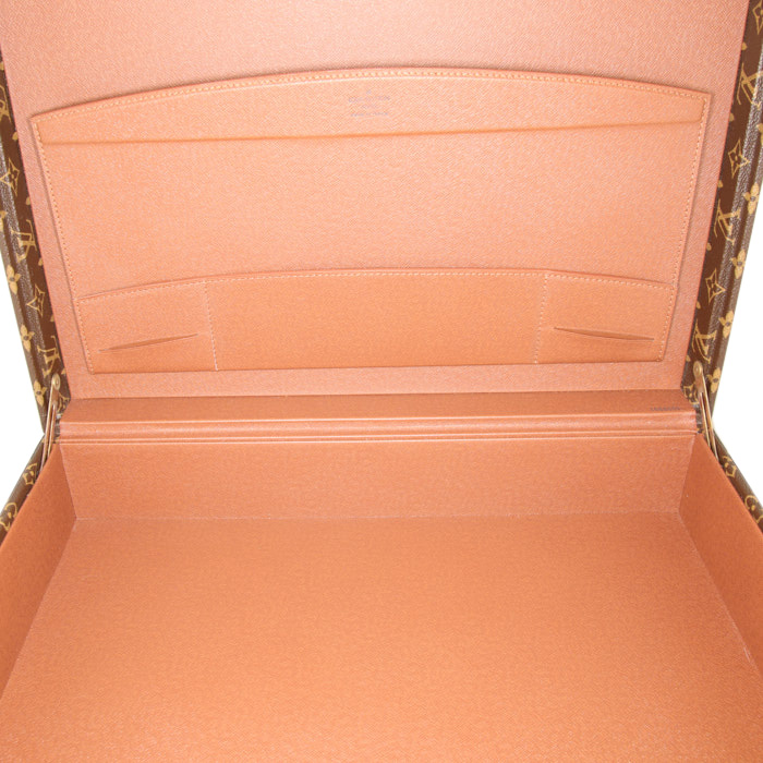 Louis Vuitton President briefcase in brown monogram canvas and natural leather - Detail D2
