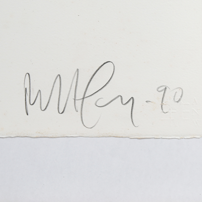 Robert Longo, "Black flag", lithographie sur papier, signée, datée, dédicacée et numérotée, de 1990