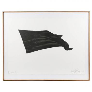 Robert Longo, "Black flag", lithographie sur papier, signée, datée, dédicacée et numérotée, de 1990