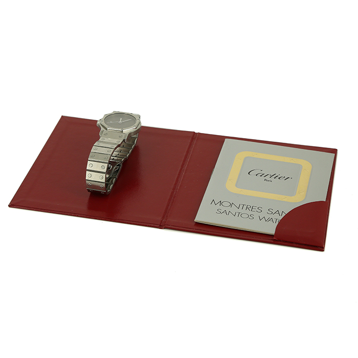 Cartier Santos Octogonale watch in stainless steel Ref:  2965 Circa  1984 - Detail D2