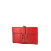 Hermes Jige pouch in red Courchevel leather - 00pp thumbnail