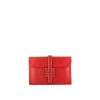 Hermes Jige pouch in red Courchevel leather - 360 thumbnail