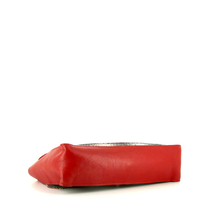 Bolso de mano Chanel Timeless en tweed y cuero rojo - Detail D5