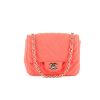 Chanel Mini Timeless shoulder bag in coral chevron quilted leather - 360 thumbnail