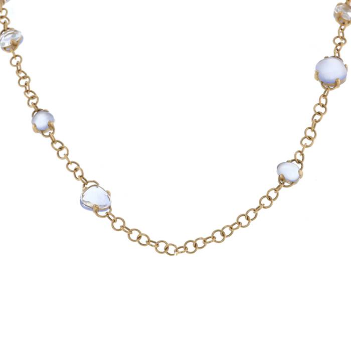 Pomellato Capri necklace in pink gold,  chalcedony and rock crystal - 00pp