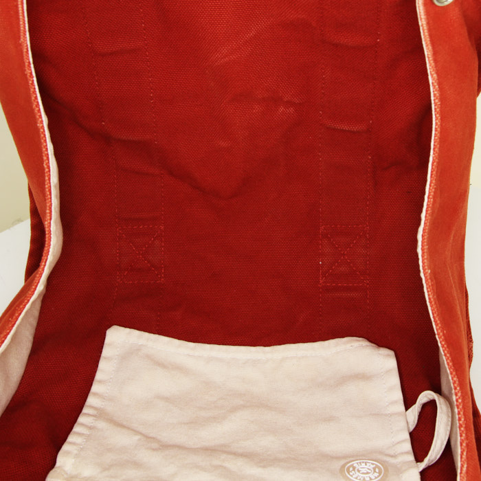 Hermes Toto Bag - Shop Bag shopping bag in red canvas - Detail D2