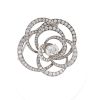 Broche Chanel Camélia Fil en oro blanco y diamantes - 360 thumbnail