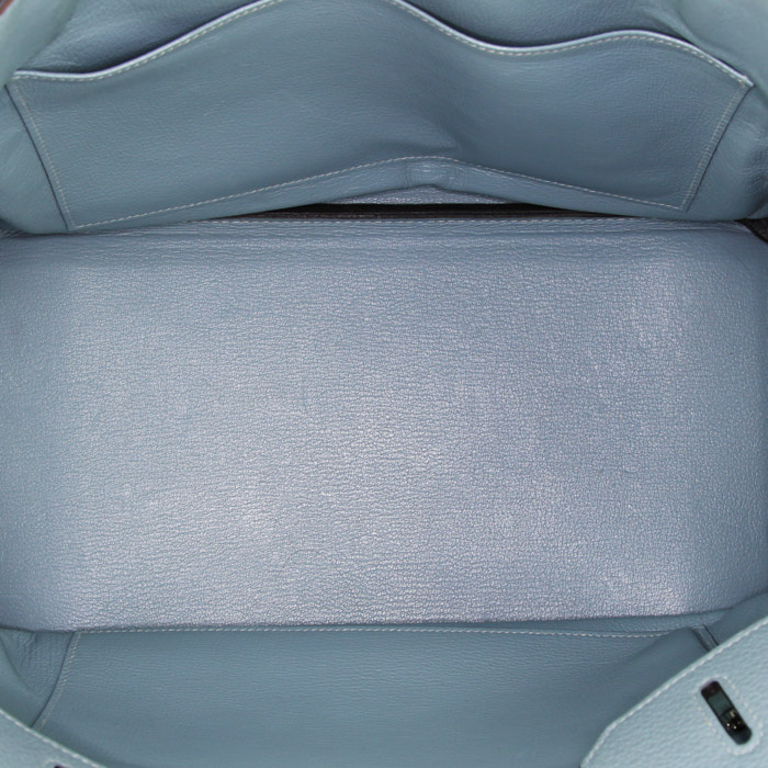 Hermes Birkin 35 cm handbag in blue togo leather - Detail D2