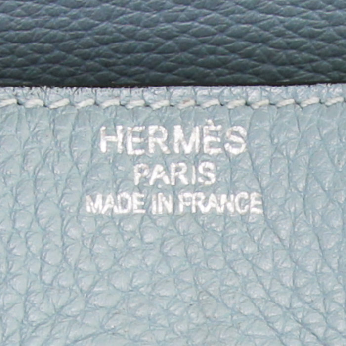 Hermes Birkin 35 cm handbag in blue togo leather - Detail D3