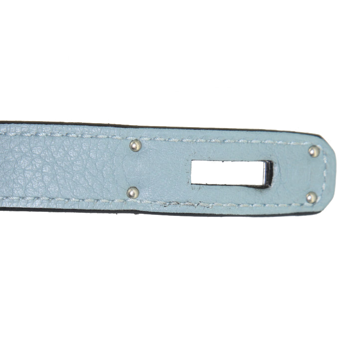 Bolso de mano Hermes Birkin 35 cm en cuero togo azul - Detail D4