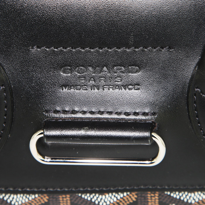 Goyard backpack in black monogram canvas and black leather - Detail D4