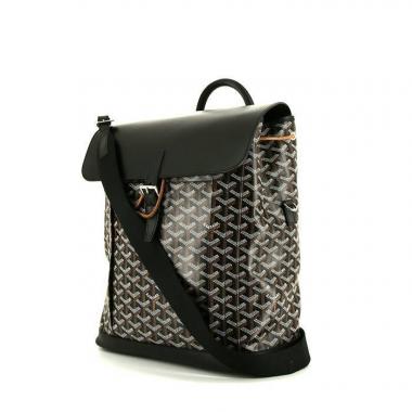 Zaino Goyard in tela monogram nera e pelle nera